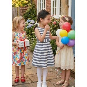 Mayoral Girls 6 Striped Sleeveless Wrap Dress